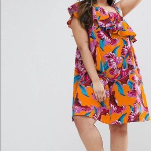 ASOS CURVE One Shoulder Ruffle sundress